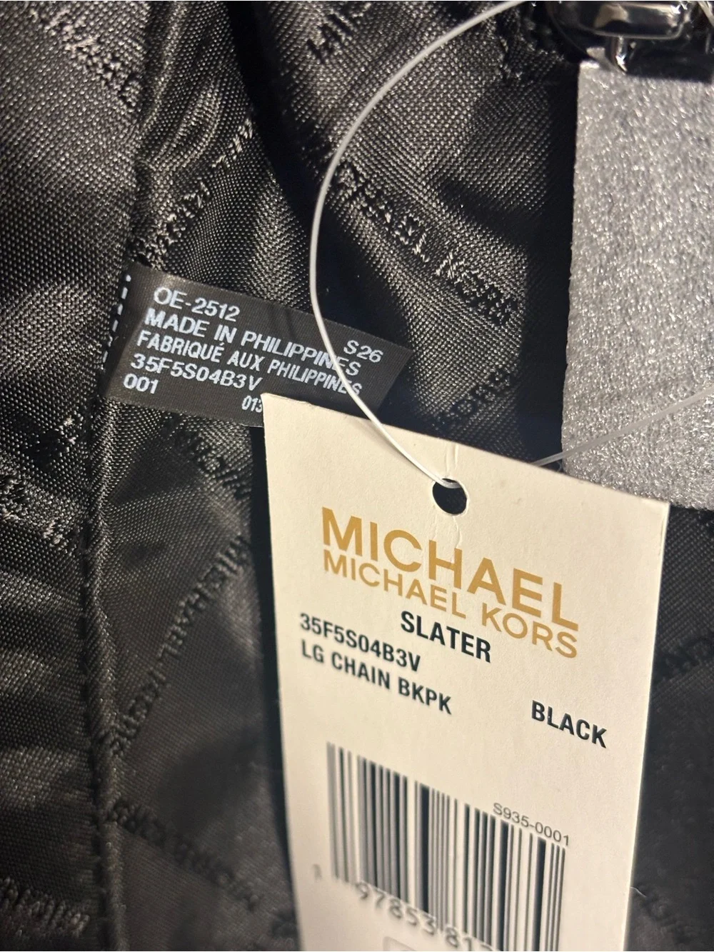 Michael Kors Black Leather Pebbled Backpack with Gold Hardware with dust bag
